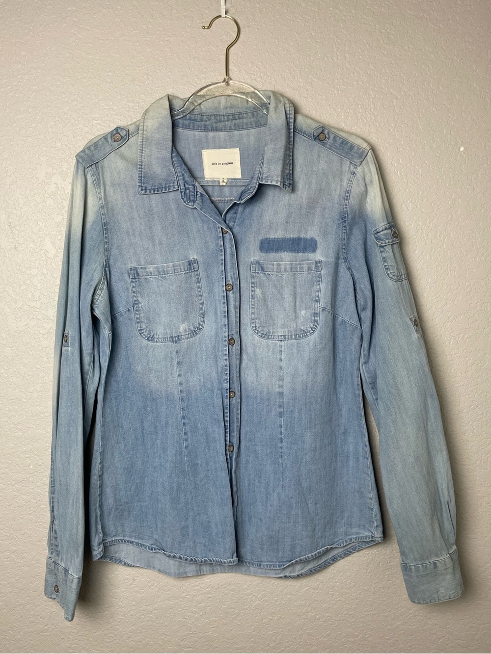life in progress Light Blue Denim Shirt - Size M